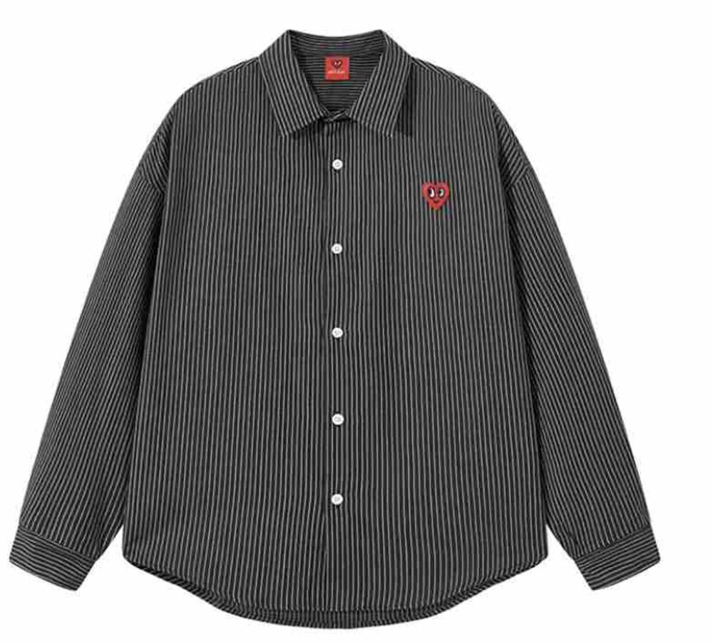 Black Stripe Heart Shirt
